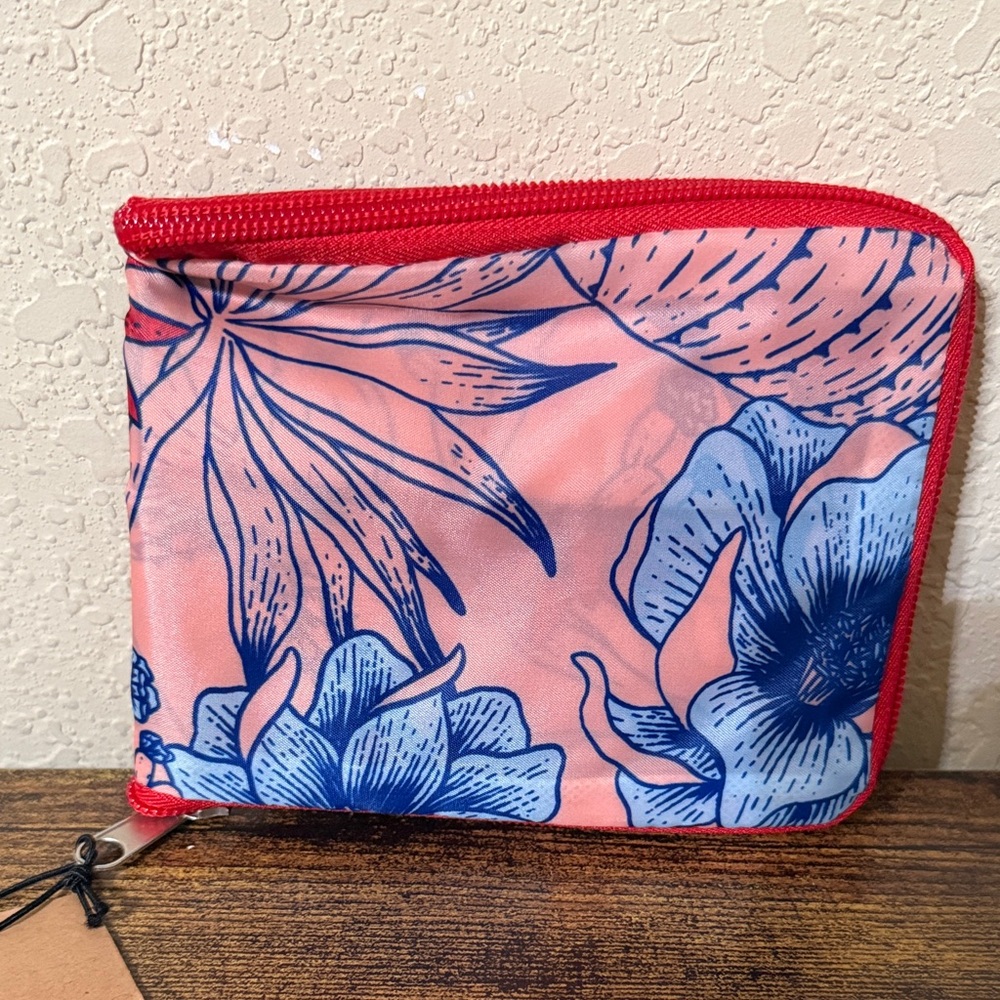 Starbucks Red and Blue Patterned Pouch Reuseable tote bag - Picture 3 of 5